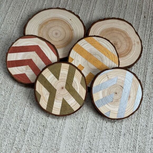 6 Wooden Drink Coasters - Picture 1 of 4